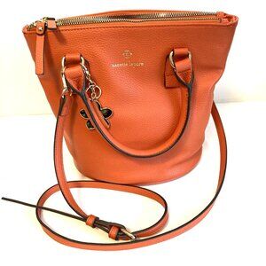 Nanette Lepore Vega Faux Leather Orange Crossbody Satchel Oval Bag